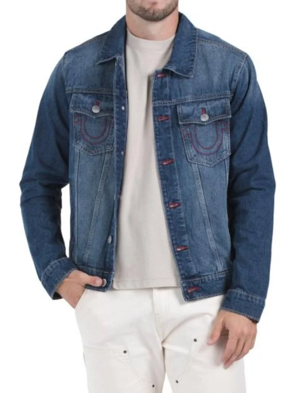 TRUE RELIGION Jesse Single Needle Trucker Jacket